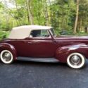 1940 Ford convertible, Ford maroon with tan canvas top