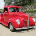 1940 FORD PICKUP  8100 Miles RED RESTO-MOD 8 cyl 5 Speed Auto