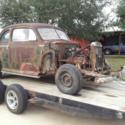 1940s Ford Flathead rat-rod, rusty steel, hot-rod project