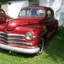1946 PLYMOUTH SPECIAL DELUXE COUPE RED BLACK INTERIOR NEEDS SOME PAINT WORK