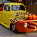 1948 Ford F100 Truck Hot Rod Custom Canary Yellow on Corvette Red Leather