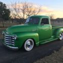 1950 Chevrolet 3100 5 window street rod clip 350 ps pb AC 6497 Miles Bright Gree