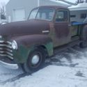 1950 Chevy 5 window pickup truck with hoist farm find unrestored patina ratrod