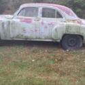 1950 CHEVY, PROJECT. SETUP FOR SBC, HAS CAMARO REAR END. SOLID BODY. GOOD INTERI