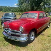 1950 Ford Coupe Sedan Red