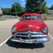 1950 Ford Deluxe Sedan Red