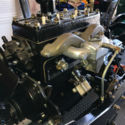 1950 Willys CJ3A jeep. Chassis and running gear only under going reconditioning