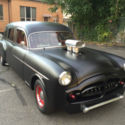1952 packard henney pro street hearse.  satin black exterior/red  black interior