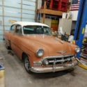 1953 bel air 4 door Runs on Propane With fender skirts side window visors