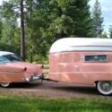 1954 Ford crestline victoria with matching KomPak Sportsman trailer