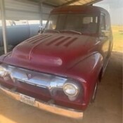 1954 Ford Panel Delivery Van Red Cloth and Wood Grain