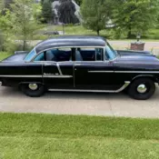 1955 Chevrolet Bel Air tri five hot rod muncie Chevy patina Sedan Black
