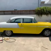 1955 Chevy Bel Aire 2 door post  Yellow and White  With SOUND