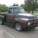 1955 F100 custom cab Pickup 351windsor auto Disc brakes ratrod  Harley Davidson