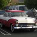 1955 Ford Fairlane 2 Door Sedan Two-tone red and white V-8