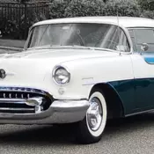 1955 Oldsmobile Ninety-Eight Holiday Coupe Green/White 324 Rocket Hydromatic 3