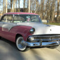 1955 Pink and White Ford Fairlane Victoria