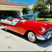 1955 Pontiac Star Chief Convertible Red RWD Automatic