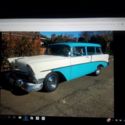 1956 CHEVROLET 2DR. HANDYMAN STATION WAGON, BLUE OVER IVORY PAINT