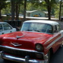 1956 Chevrolet Bel Air Red and White