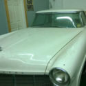 1956 lincoln Mark II  white exterior baby blue/white leather