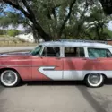 1956 Plymouth Suburban Wagon White RWD Manual Beige