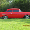1956 PRO TOUR 1956 CHEVY 210 POST  FRAME OFF RESTO.  RED on RED !!!!! LS1 ENGINE