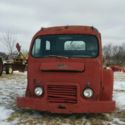 1956 white cabover semi truck