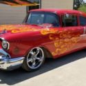 1957 chevy 2 door post,150,hot rod SBC327,Bagged,pro touring,Flames,rat rod,