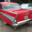 1957 Chevy 2dr hardtop Belair Sport Coupe Matador Red Restored