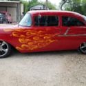 1957 chevy bagged,custom,daily driver,hot rod SBC 327,custom flames