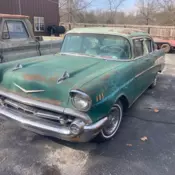 1957 CHEVY BEL AIR 4 DR CUSTOM CLASSIC HOT ROD STREET ROD BARN FIND