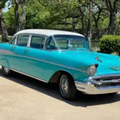 1957 Chevy Bel Air, V-8 3 on the tree, no rust, good paint, great driver, clean.
