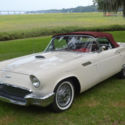 1957 Ford Thunderbird Colonial White / Flame Red Interior