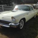 1957 ford thunderbird white 2 doors convertible 2 tops all original 56000k tbird