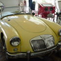 1957 MGA 1500  Yellow Red White and Black