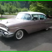 1957Chevrolet Bel-Air Powerglide Dusty Rose Exterior