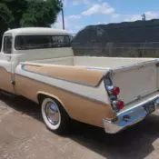 1958 DODGE D100 SWEPTSIDE PICKUP. RARE EARLY 58 W/SINGLE HEADLIGHTS.