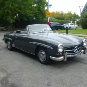 1958 Mercedes 190SL in Gunmetal Gray with a black interior