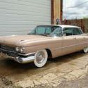 1959 CADILLAC SERIES 62 4DRHT-FLAT TOP. RUSTFREE 3 OWNER .A/C. 53K MILES. PINK