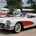 1959 CORVETTE 230HP 3 SPEED SNOWCREST WHITE ON RED