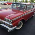 1959 Ford Fairlane Galaxie 500 4 door Red white wall tires hardtop