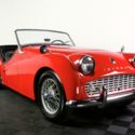 1960 Triumph TR3 Red Black Interior Wire Wheels Soft top Torneau Cover Clean