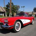 1961 CHERRY CHEVEROLET CORVETTE, 2 DR CONVERTIBLE, HARD AND SOFT TOP, CLASSIC
