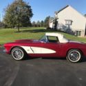 1961 Chevrolet Corvette,Maroon w/ White Coves,Black Interior, White Soft Top