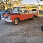 1961 Ford F100 Pickup Red Unibody