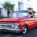 1962 Ford F100 Unibody Custom Pickup, Red on Saddle