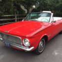 1963 VALIANT CONVERTIBLE, 6 CYL, AUTO, POWER STEERING, RUST FREE, RED / WHITE