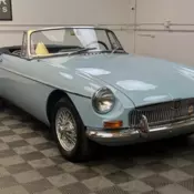 1964 MGB MK1 ROADSTER. IRIS BLUE WITH BLACK LEATHER TRIM. 4-SPEED OVERDRIVE. PDH