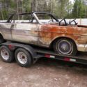 1965 Ford Galaxie convertible V8 automatic burnt was in garage fire rolls steers